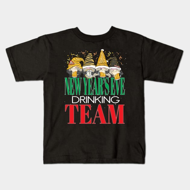 Fun Happy New Year's Eve Drinking Team Gnomes Party NYE Beer Kids T-Shirt by Envision Styles